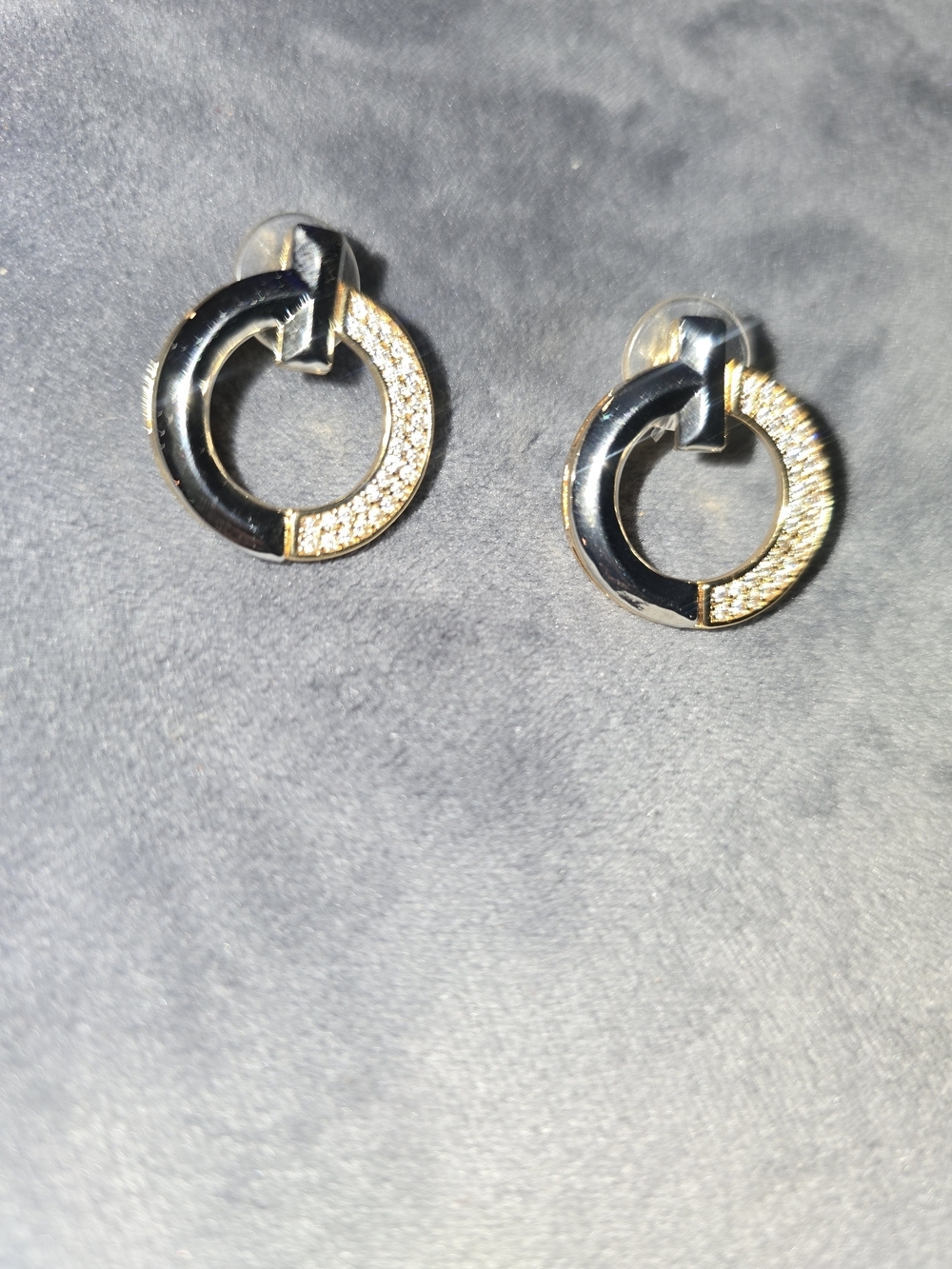 22kgp Dubai Jewelry Gold and Silver  Circle Drop Earrings - Women Jewelry